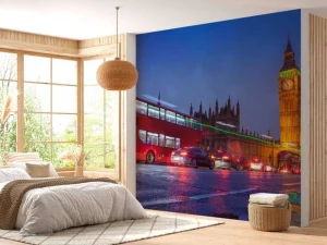 Discount Het Londens verkeer in de avond fotobehang Transport | Architectuur