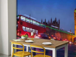 Discount Het Londens verkeer in de avond fotobehang Transport | Architectuur
