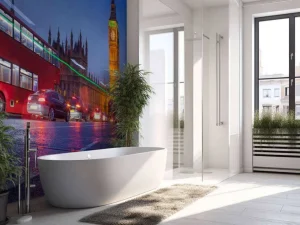 Discount Het Londens verkeer in de avond fotobehang Transport | Architectuur