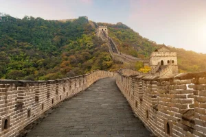 Online Het uitzicht vanaf de Chinese Muur fotobehang Architectuur