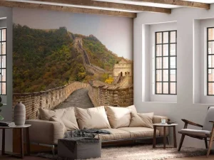 Online Het uitzicht vanaf de Chinese Muur fotobehang Architectuur