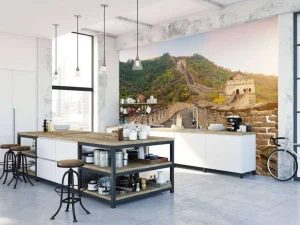 Online Het uitzicht vanaf de Chinese Muur fotobehang Architectuur