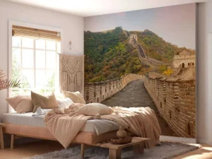 Online Het uitzicht vanaf de Chinese Muur fotobehang Architectuur
