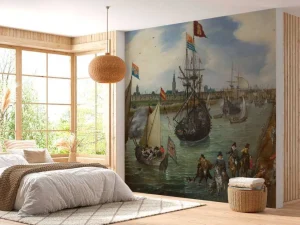 Clearance Het vertrek van een hoogwaardigheidsbekleder uit Middelburg fotobehang Kunst & Design