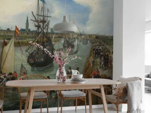 Clearance Het vertrek van een hoogwaardigheidsbekleder uit Middelburg fotobehang Kunst & Design