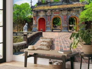 Clearance Hien Nhon Gate in Vietnam fotobehang Architectuur