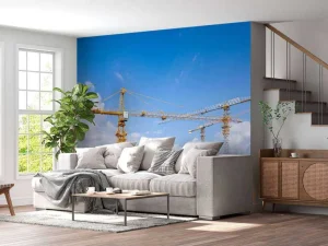 Best Hijskranen aan het werk fotobehang Architectuur