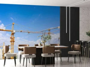 Best Hijskranen aan het werk fotobehang Architectuur