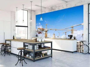 Best Hijskranen aan het werk fotobehang Architectuur