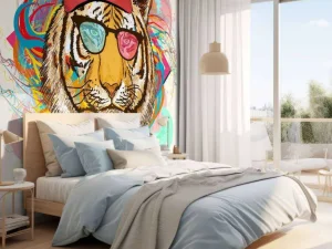 Discount Hipster tijger tekening fotobehang Tienerkamer