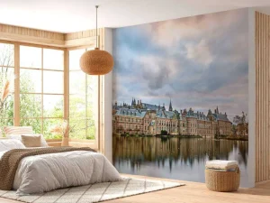 Online Hofvijver in Den Haag fotobehang Steden | Architectuur