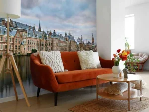Online Hofvijver in Den Haag fotobehang Steden | Architectuur