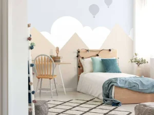 New Hoge bergen met luchtballonnen Kinderkamer