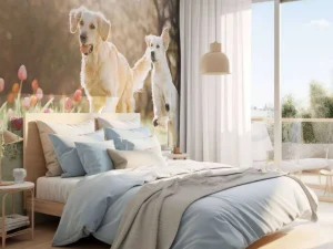 Outlet Honden in een parkje fotobehang Dieren