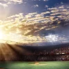 Online Honkbalstadion bij zonsondergang fotobehang Tienerkamer | Kinderkamer