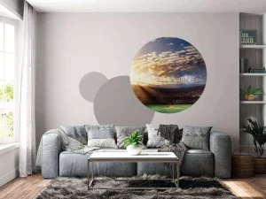 Online Honkbalstadion bij zonsondergang fotobehang Tienerkamer | Kinderkamer