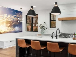 Online Honkbalstadion bij zonsondergang fotobehang Tienerkamer | Kinderkamer