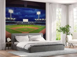 Outlet Honkbalstadion in de avond fotobehang Tienerkamer | Kinderkamer