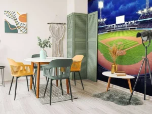 Outlet Honkbalstadion in de avond fotobehang Tienerkamer | Kinderkamer