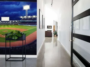 Outlet Honkbalstadion in de avond fotobehang Tienerkamer | Kinderkamer
