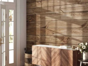 Outlet Horizontale houten planken fotobehang Hobbykamer | Gang