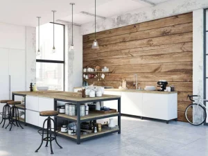 Outlet Horizontale houten planken fotobehang Hobbykamer | Gang