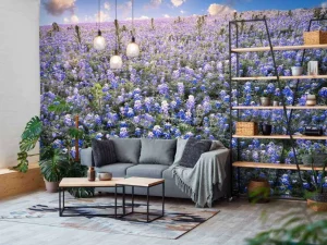 Fashion Hortensia veld in Texas fotobehang Bloemen