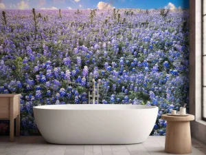 Fashion Hortensia veld in Texas fotobehang Bloemen