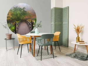 Clearance Houten brug in een Japanse tuin fotobehang Bloemen | 3d