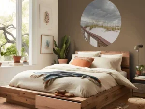 Hot Houten brug over een duin fotobehang Architectuur