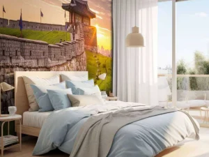 Fashion Hwaseong-vesting bij zonsondergang fotobehang Architectuur