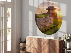Fashion Hwaseong-vesting bij zonsondergang fotobehang Architectuur