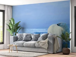 Discount IJsberen op drijfijs fotobehang Dieren