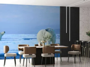 Discount IJsberen op drijfijs fotobehang Dieren
