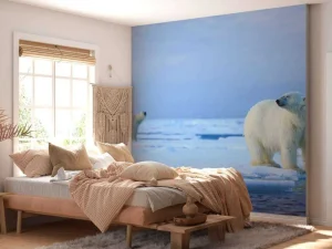 Discount IJsberen op drijfijs fotobehang Dieren
