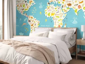 Clearance Illustratie wereldkaart Dieren