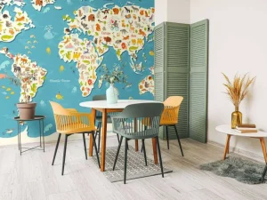 Clearance Illustratie wereldkaart Dieren