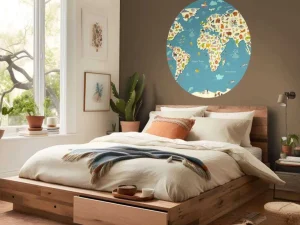 Clearance Illustratie wereldkaart Dieren