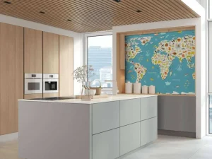 Clearance Illustratie wereldkaart Dieren