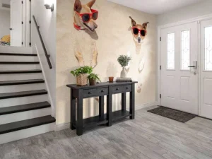 Discount Ingegraven honden op het strand fotobehang Dieren