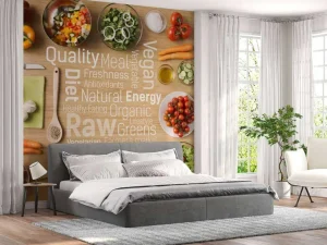 Online Ingrediënten met woorden fotobehang Keuken