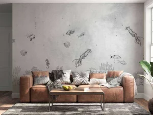 Clearance Inktvissen zee grijs Kinderkamer | Dieren