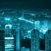 Fashion Istanbul met een blauw effect fotobehang Architectuur