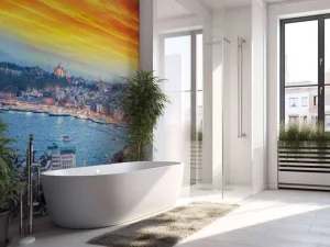 Outlet Istanbul onder een bijzondere hemel fotobehang Architectuur