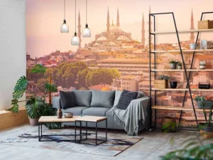 Outlet Istanbul op een warme dag fotobehang Architectuur