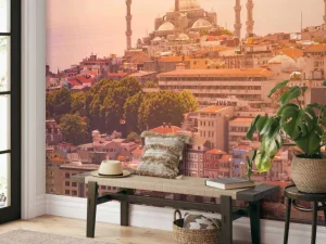 Outlet Istanbul op een warme dag fotobehang Architectuur
