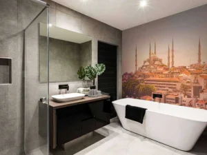 Outlet Istanbul op een warme dag fotobehang Architectuur