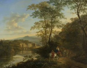 Clearance Italiaans landschap met de Ponte Lucano over de Aniene rivier fotobehang Kunst & Design