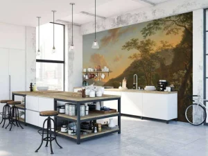New Italiaans landschap met overzetveer fotobehang Kunst & Design