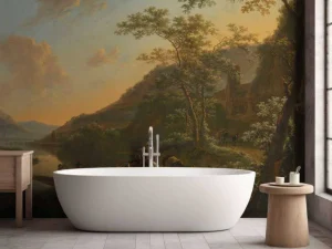 New Italiaans landschap met overzetveer fotobehang Kunst & Design